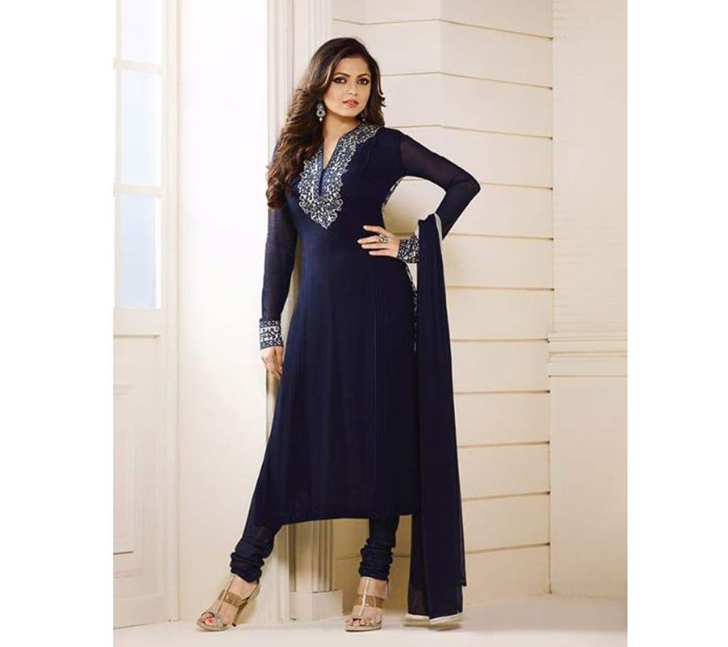 Indian unstitched embroidery cotton three piece (copy)