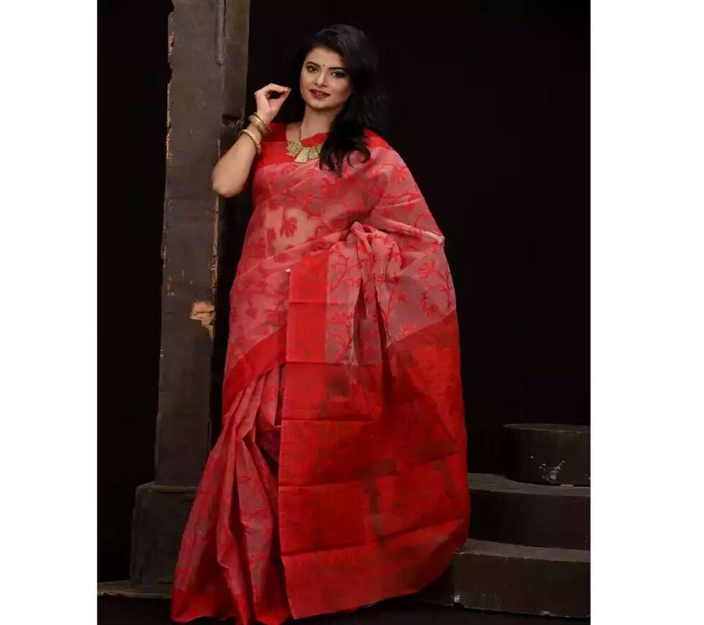 Red Jamdani Sarre