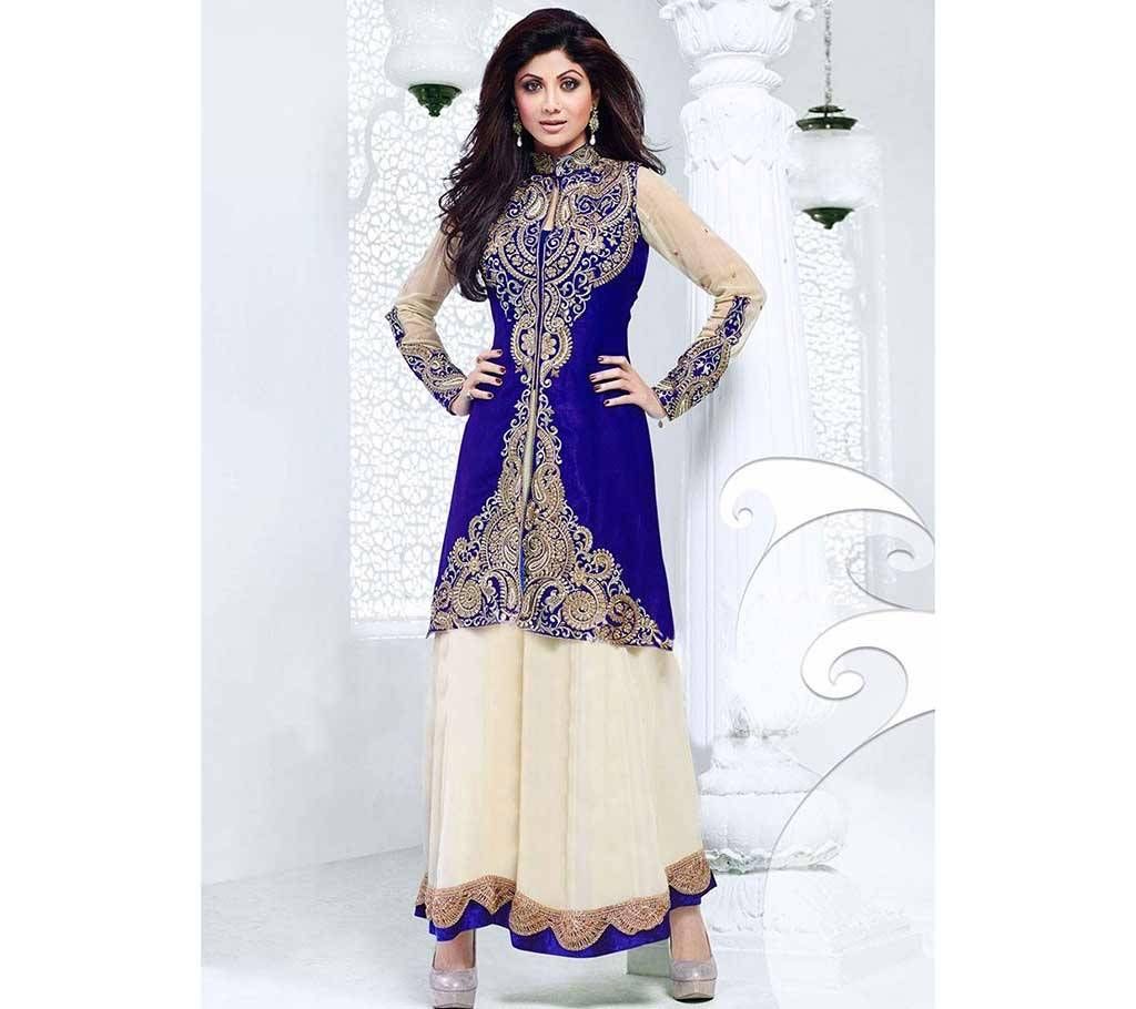 Unstitched Embroidery Georgette Dress - Copy
