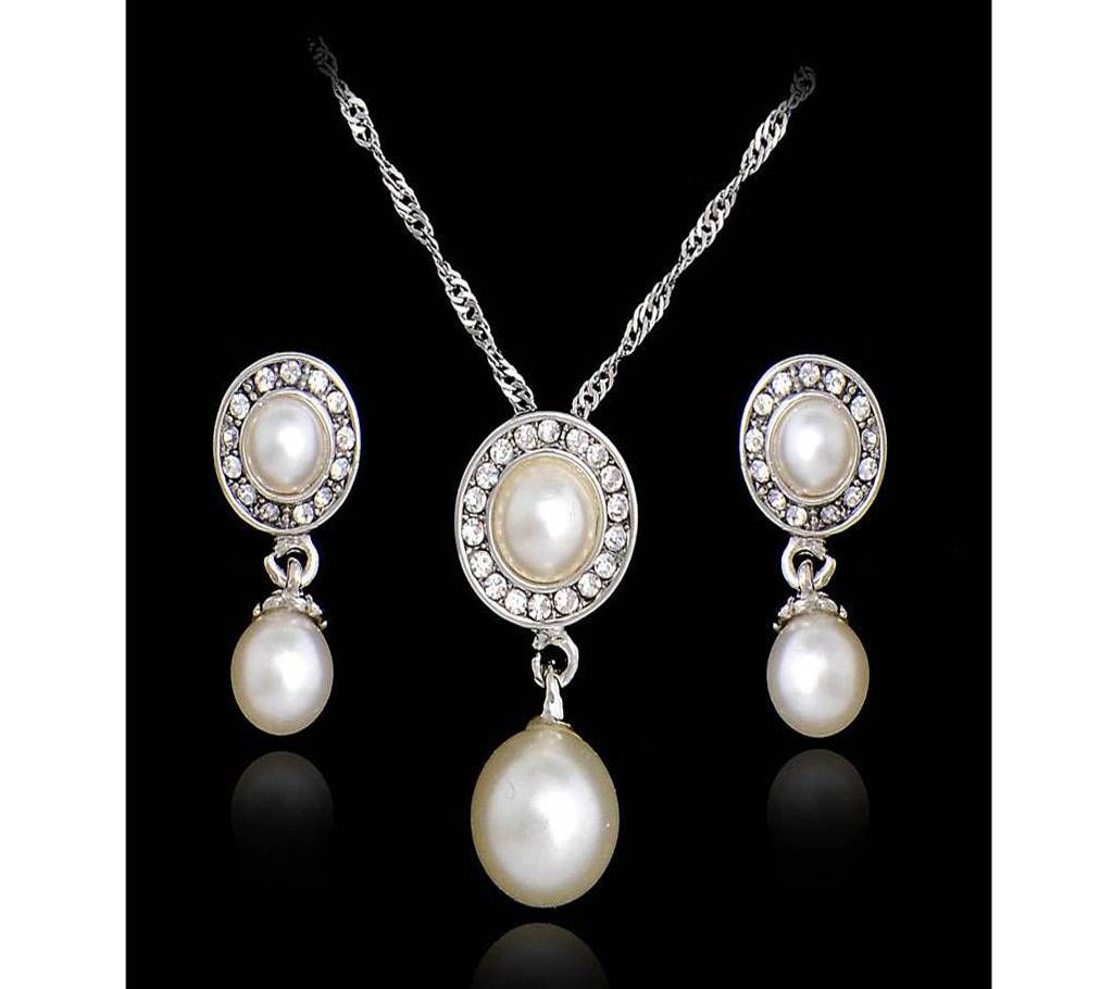 Double Crystal Necklace Set For Women 