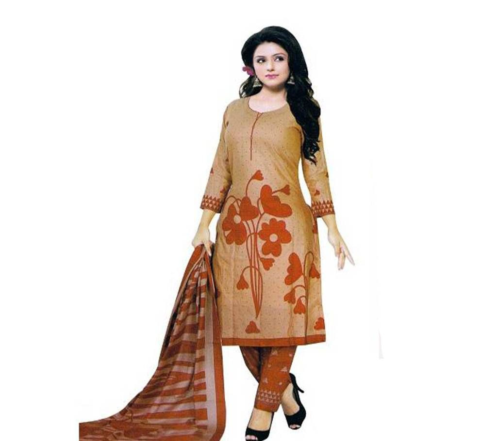 Unstitched cotton lown Three Piece