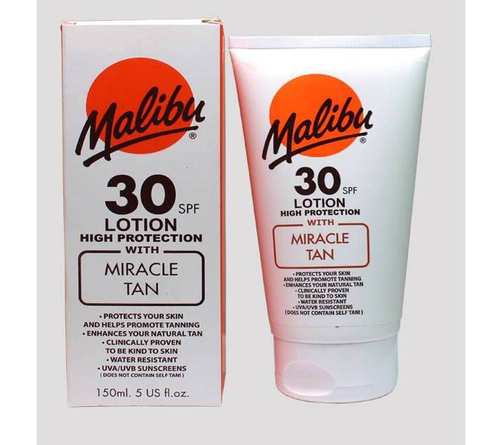 Malibu miracle tan sunscreen 30 spf lotion 150ml  UK