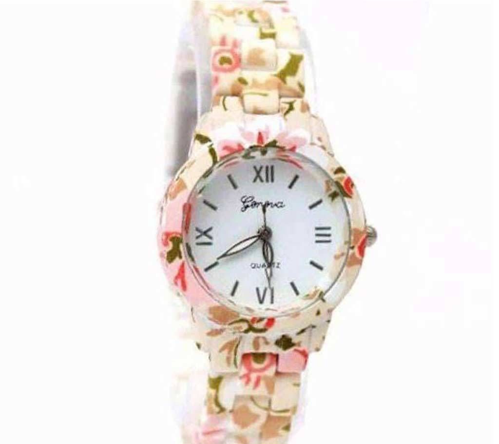Floral Design Rev. Watch for Ladies