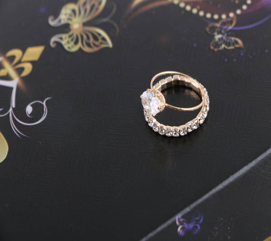american diamond cut finger ring-663