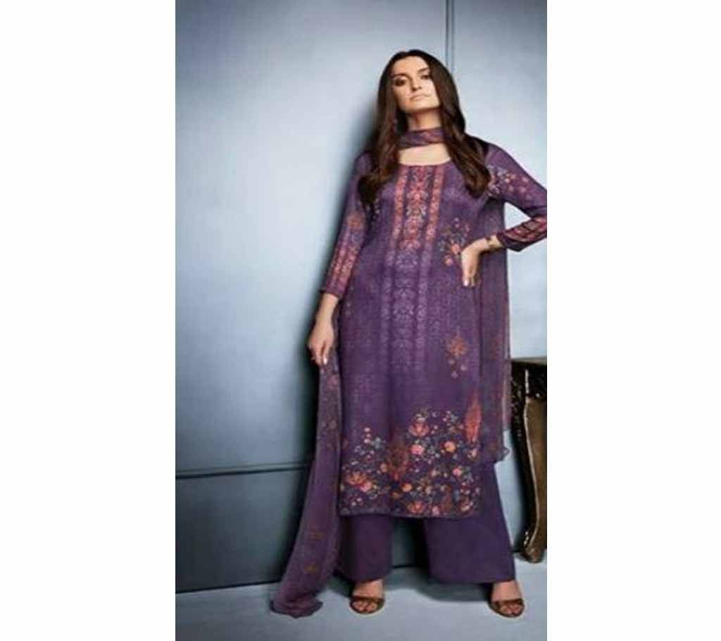 Libas unstitched satin three piece 