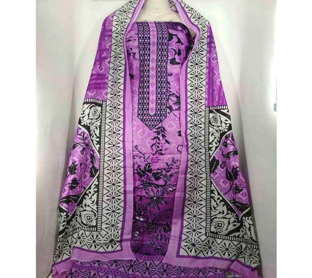 Unstitched Cotton Kameez and Orna