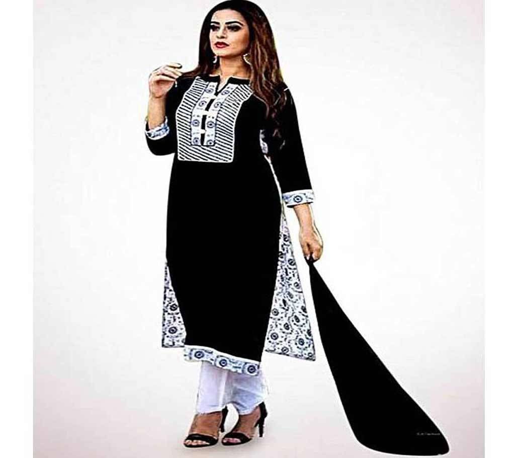 Unstitched block printed Rajdhani voyel cotton Salwar Kameez St block-339