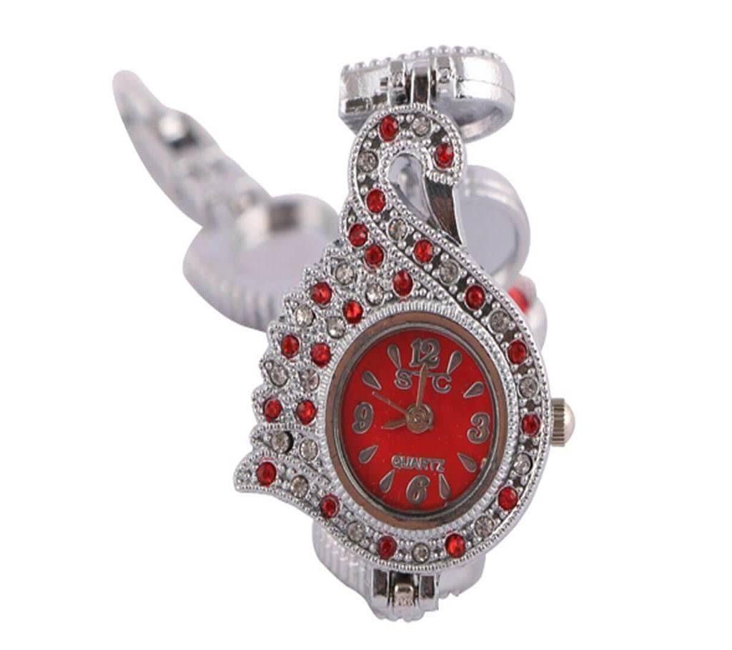 Stainless Steel Bracelet Watch for Women-Red