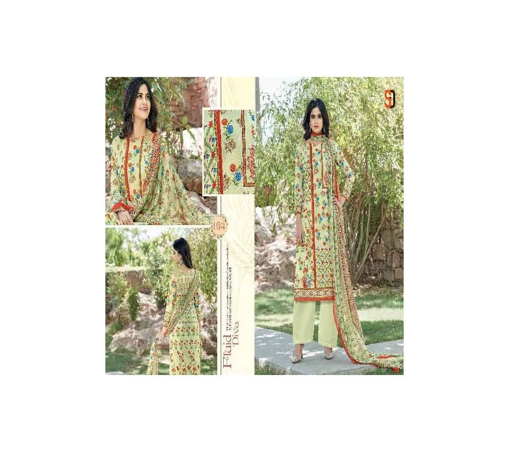 CAMBRIC COTTON WITH PRINT & KHAT HANDWORK