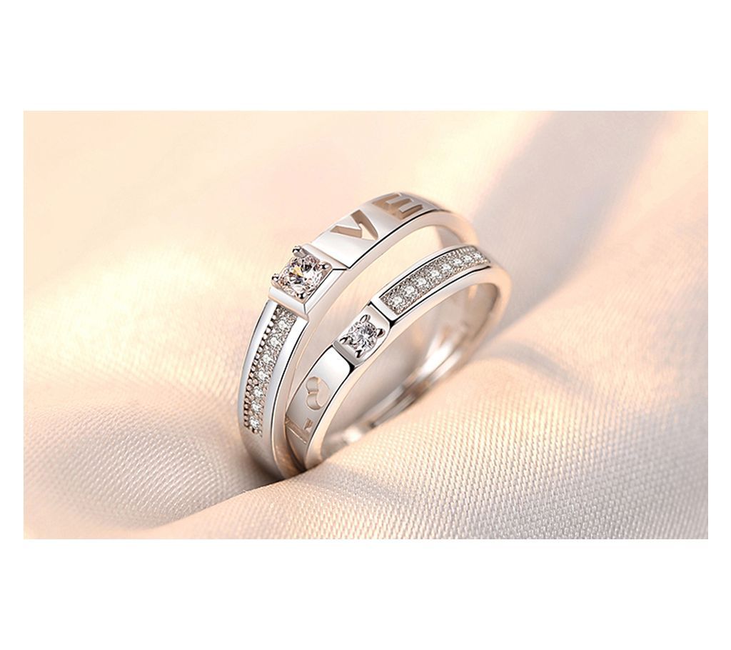 Love You Diamond Happiness Crystal Couples Rings 