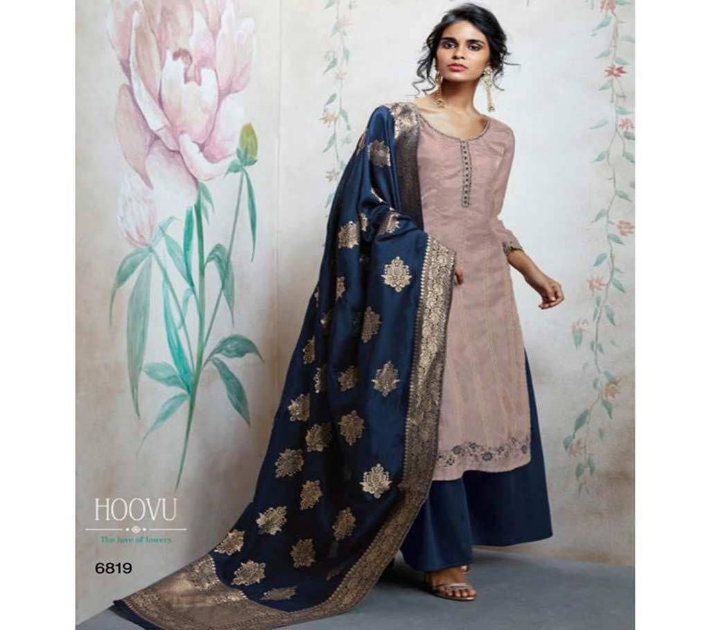 Ganga Hoovu - 6819 Unstitched silk suit