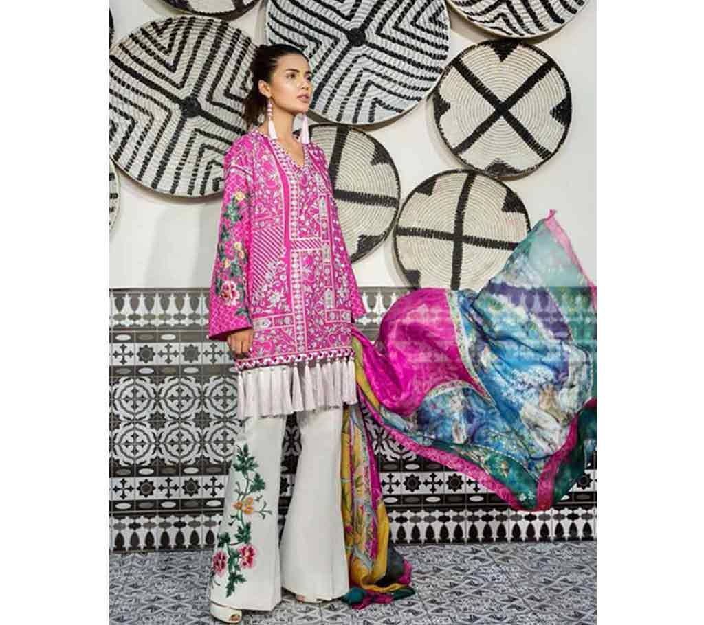 Cyra Fashion Mahgul Vol 1 Luxury Lawn - 10001 - Hot Pink - ASI