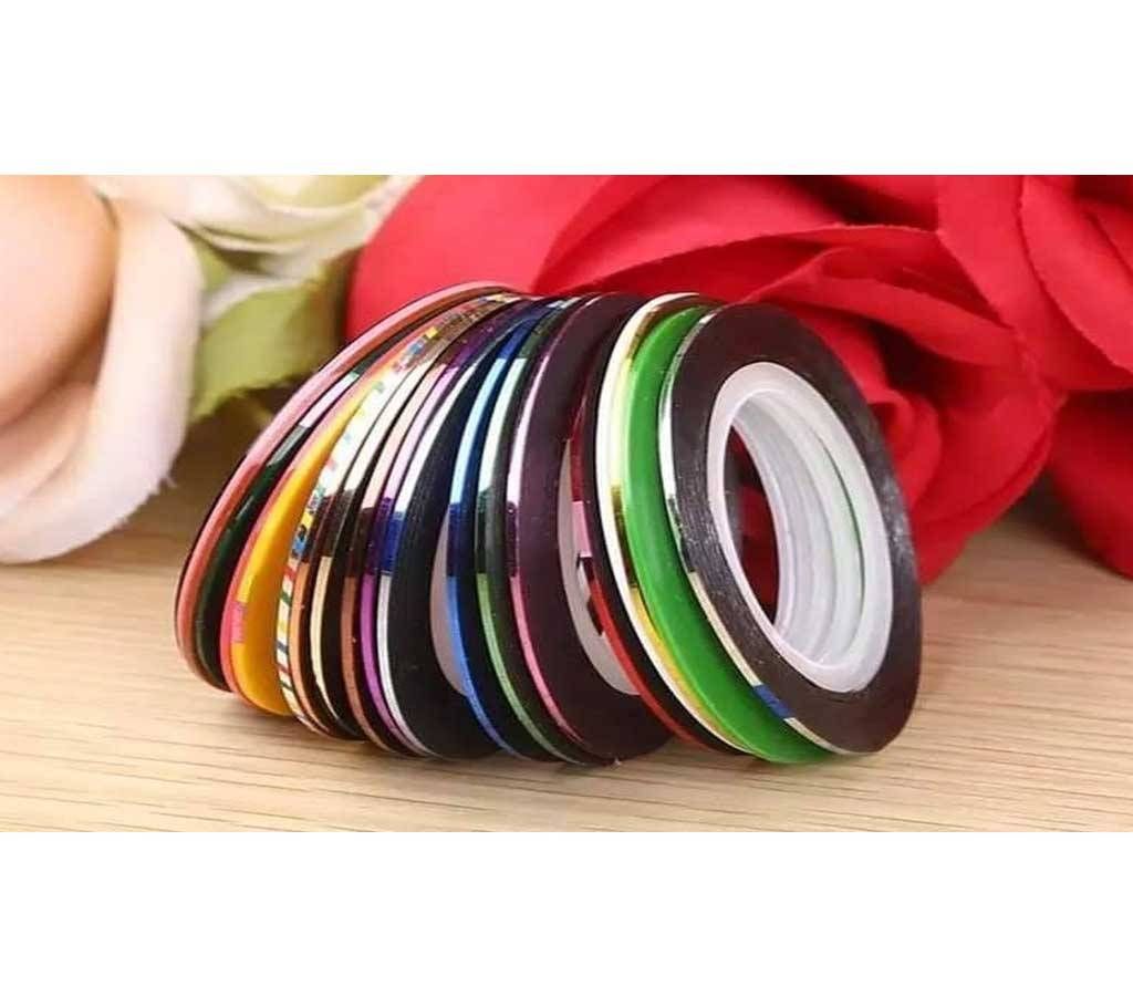 10 Pcs/lot Mix Colors Rolls Striping Tape Line Nail Art Decoration