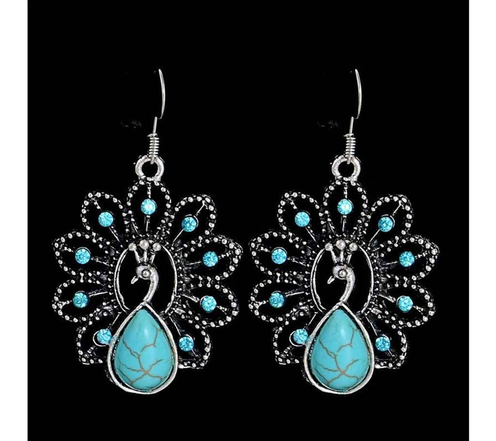 Exquisite Resin Peacock Pendant Ear Rings