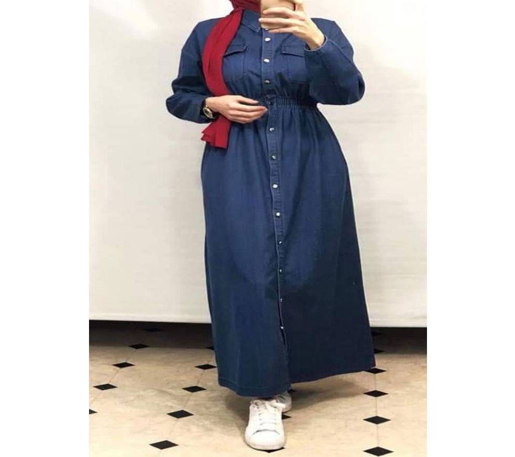 Navy-blue Cotton Jeans  Borka For Women
