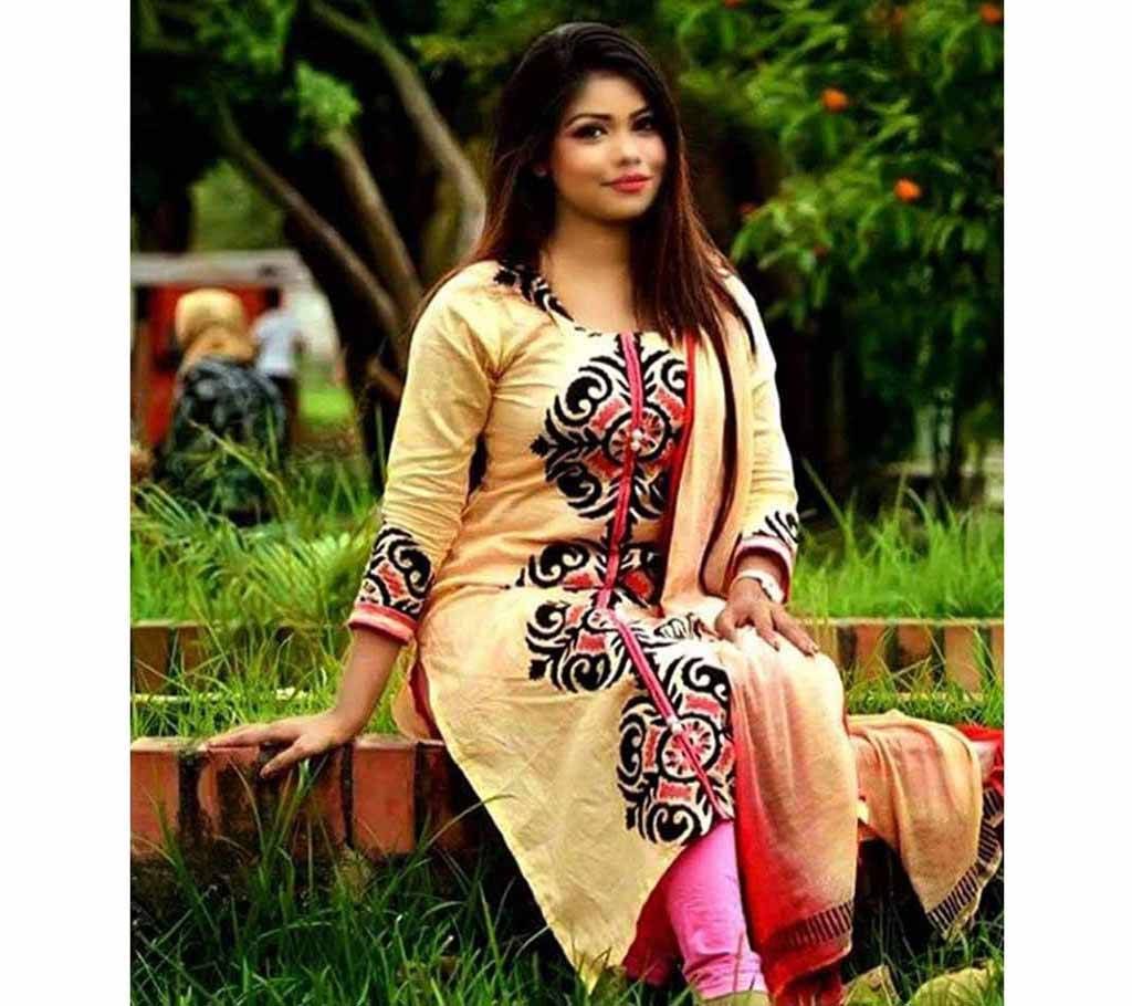 Unstitched  Cotton screen Printed Salwar Kameez for Women
