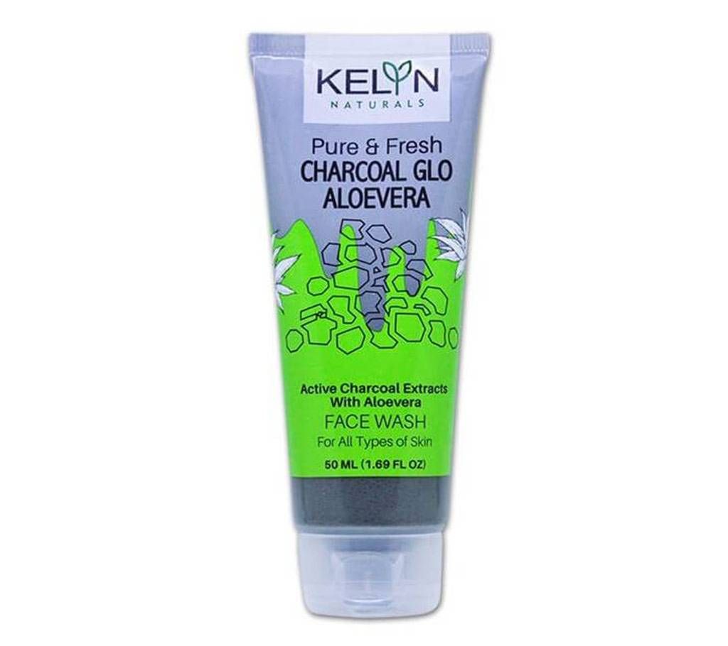 Charcoal Glo Aloe Vera Face Wash  50ml INDIA