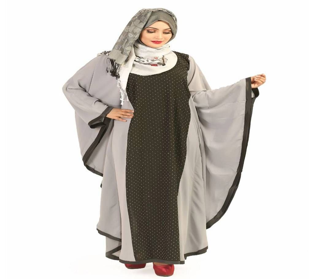 Women Stylish Party Avaya  Ash with Black  RCF