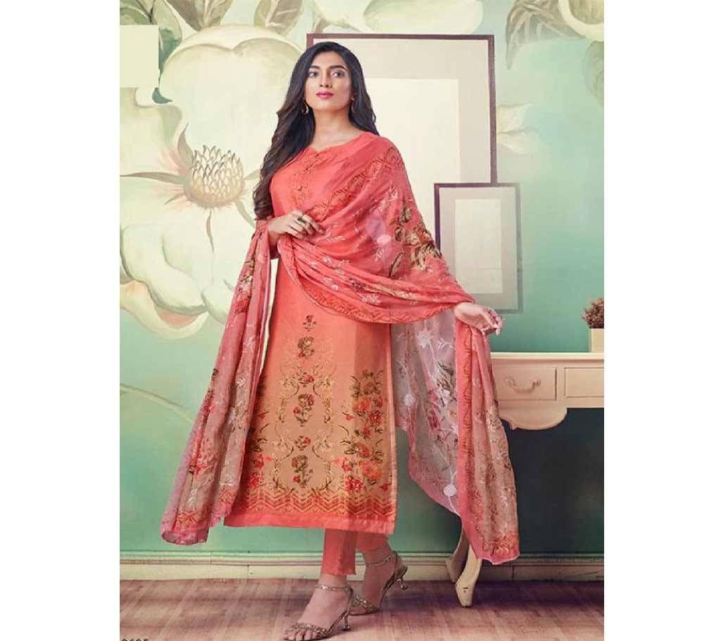 Unstitched Vivek Parina (100% Indian ) Three piece Malai cotton