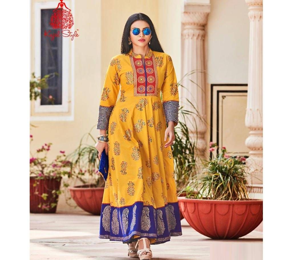 Unstitched Block Printed Two piece for women 