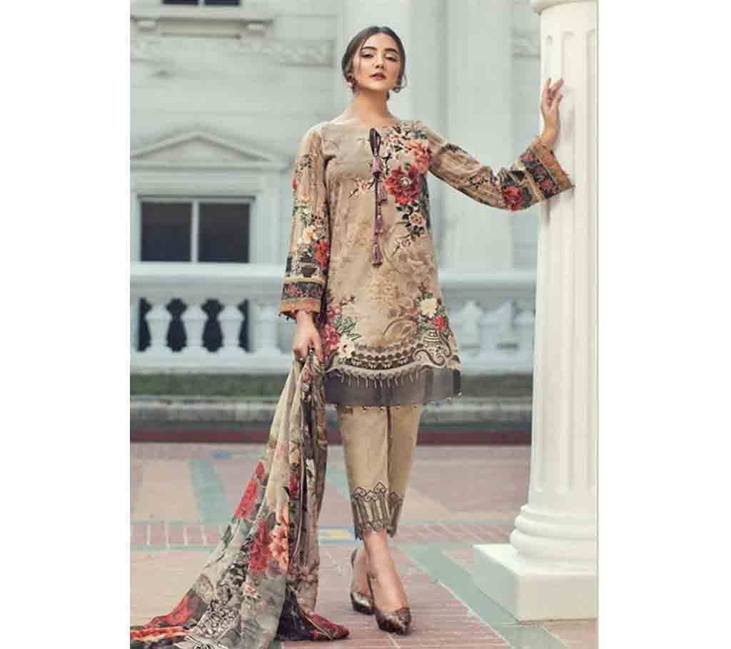 Firdous Exclusive Collection Unstitched Cotton 3Pcs- 6187