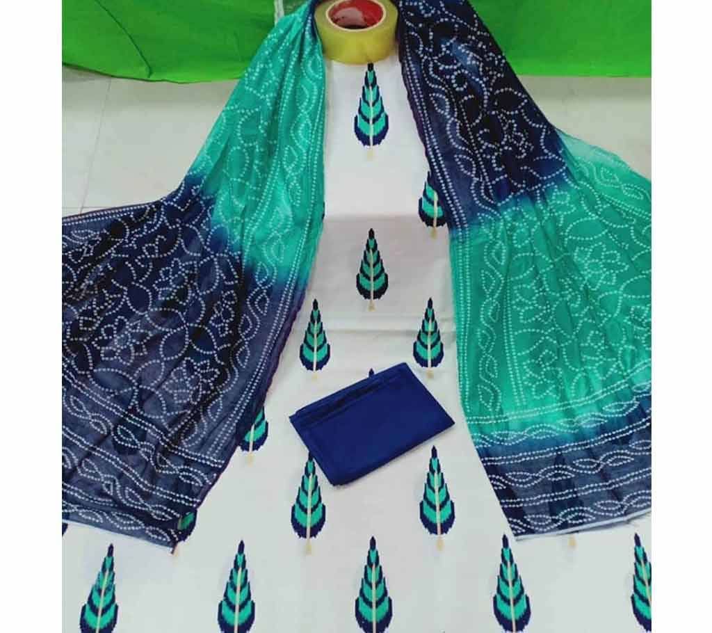 Unstitched Joypuri Cotton 3piece JCS001
