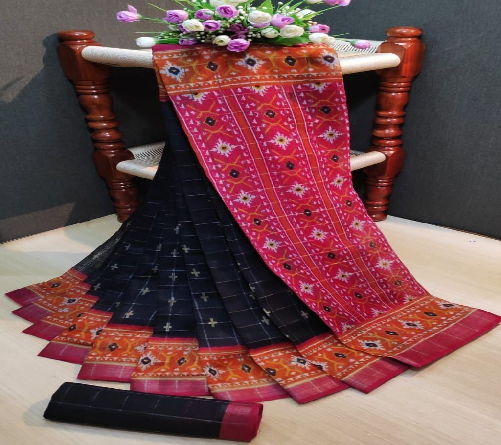 Indian Cotton Ikkat Print Saree 24