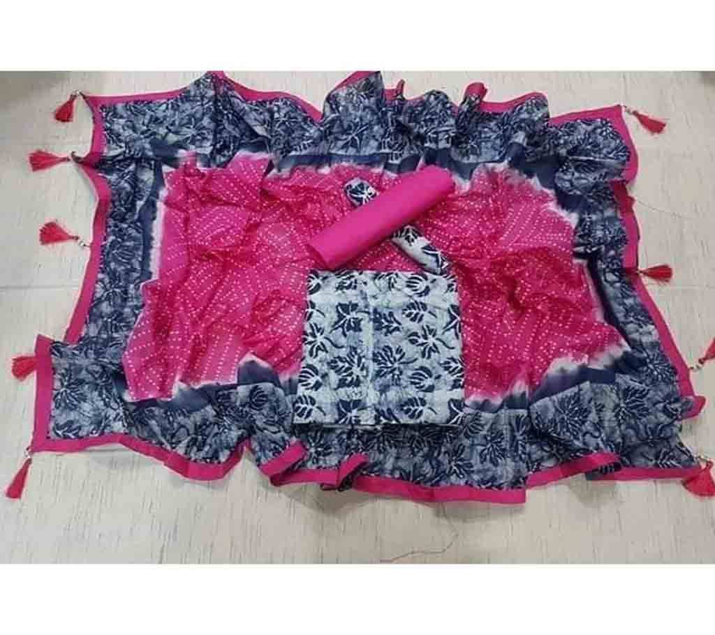 Bexi Voil Leach Vegetable Batik Three Piece For Women-22