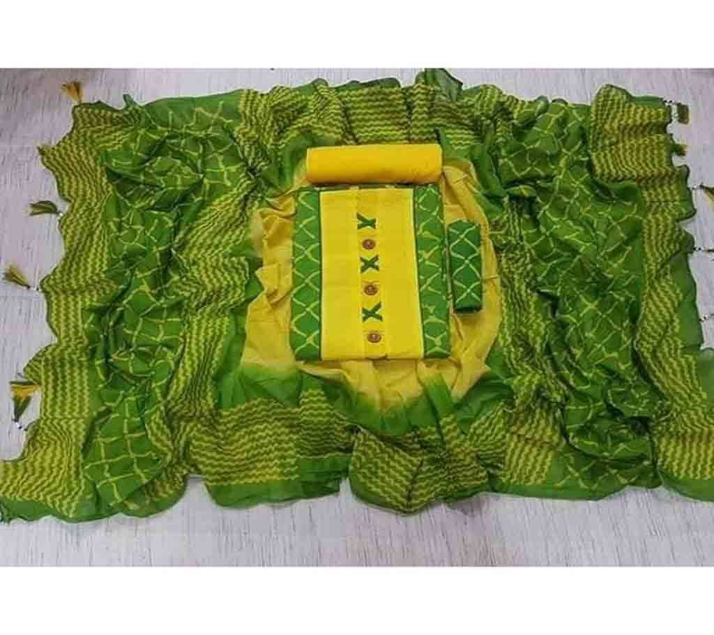 Unstitched Bexi Voil Leach Vegetable Batik Three Piece For Women-23