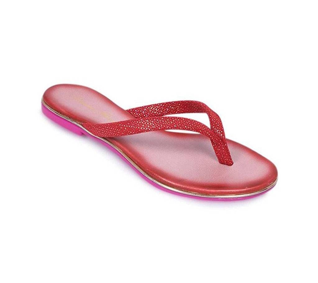 Sandra-Rosa Red Ladies Artificial Leather Sandal
