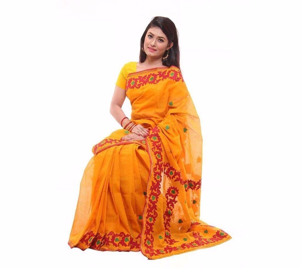 Dhakai jamdani hand embroidery applique sharee