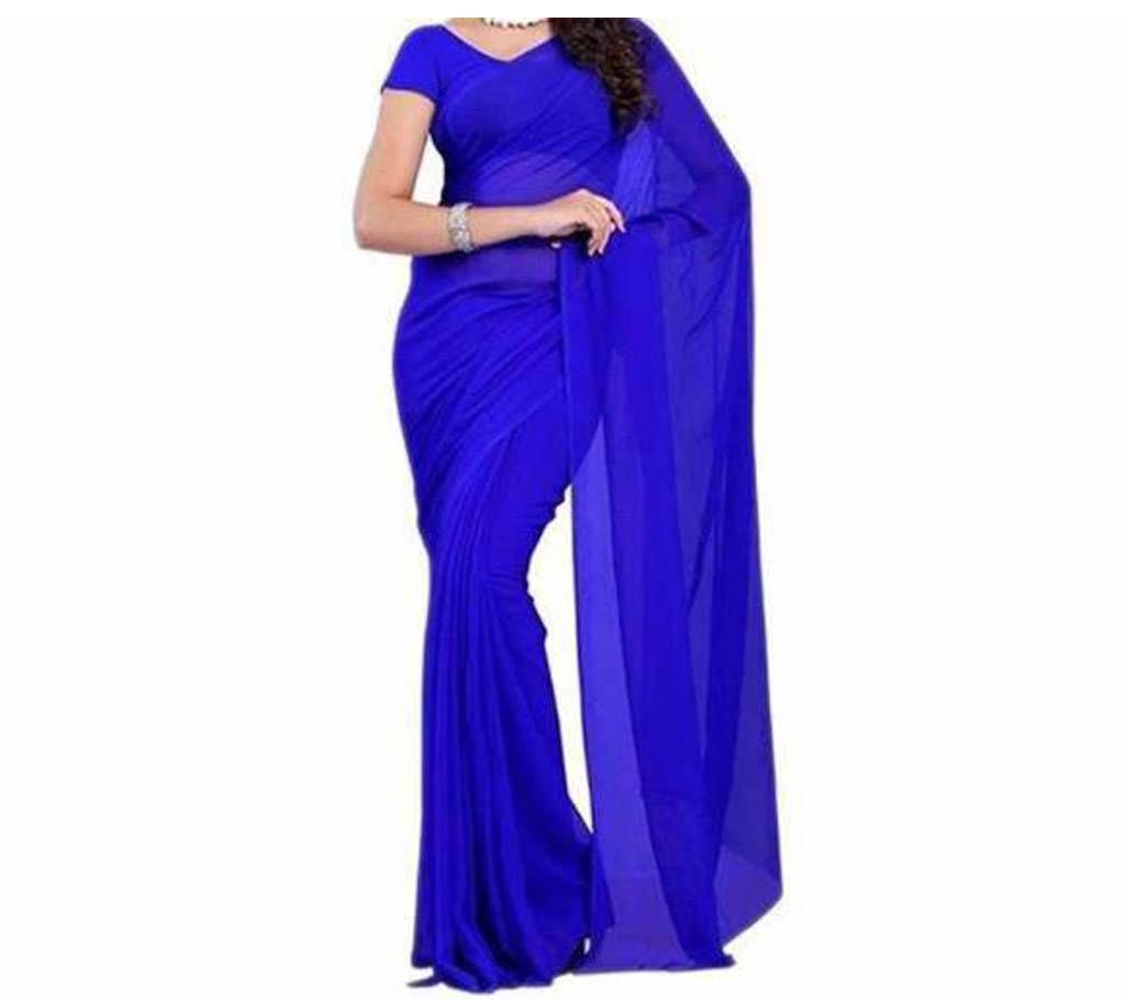 Plain Chiffon Georgette Saree