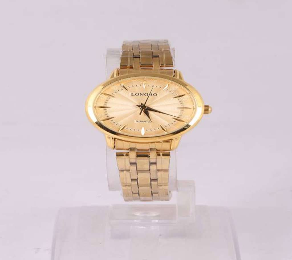 Longbo Golden Stainless Steel Analog Watch for Women