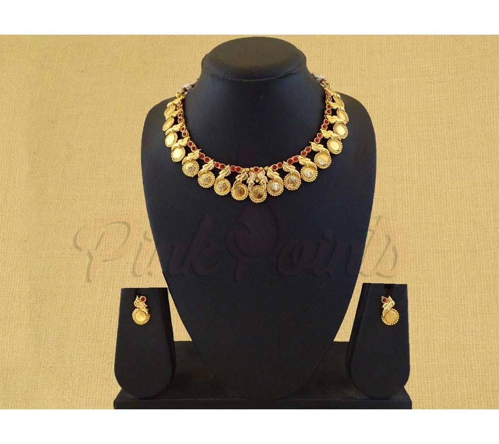LAXMI JI LEAF HOLD COIN NECKLACE (by Pink Point - CN-157-93)