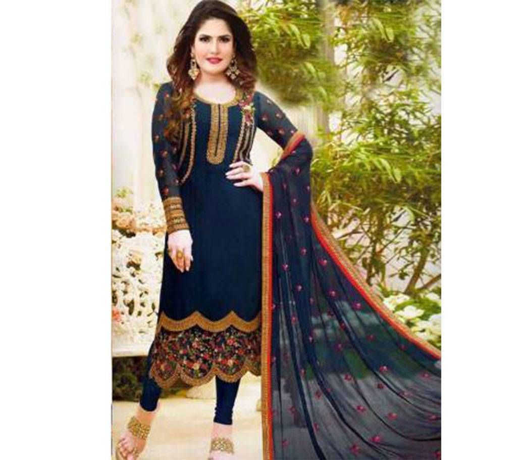 Unstitched Georgette Three Piece With Embroidery Work (Copy)