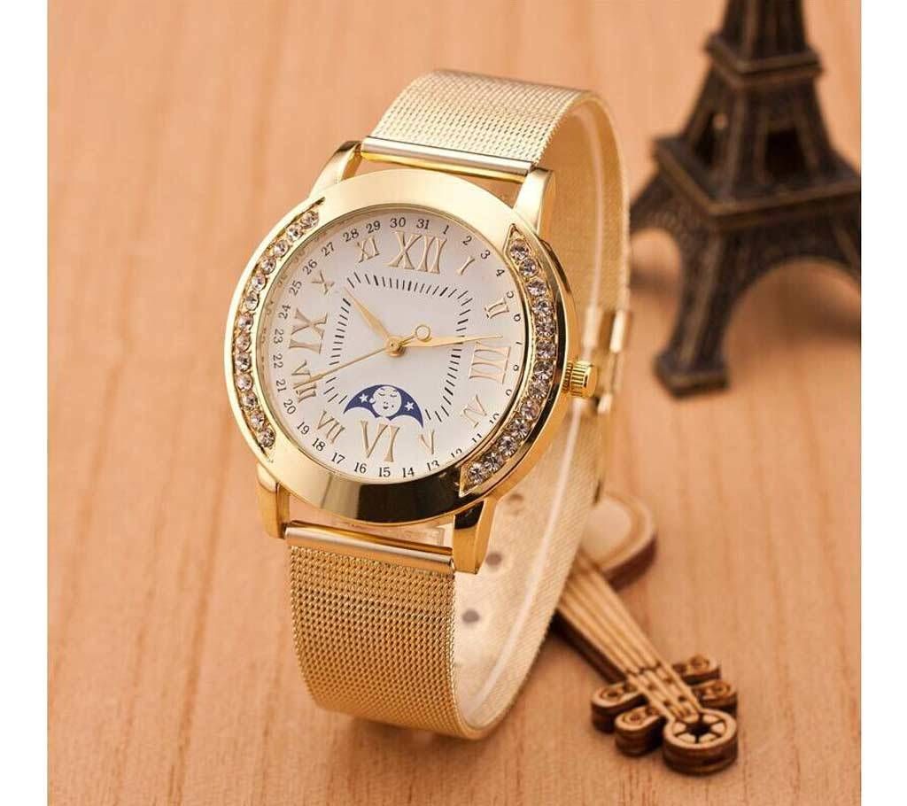 Mesh Alloy Casual Bracelet Watch for Women