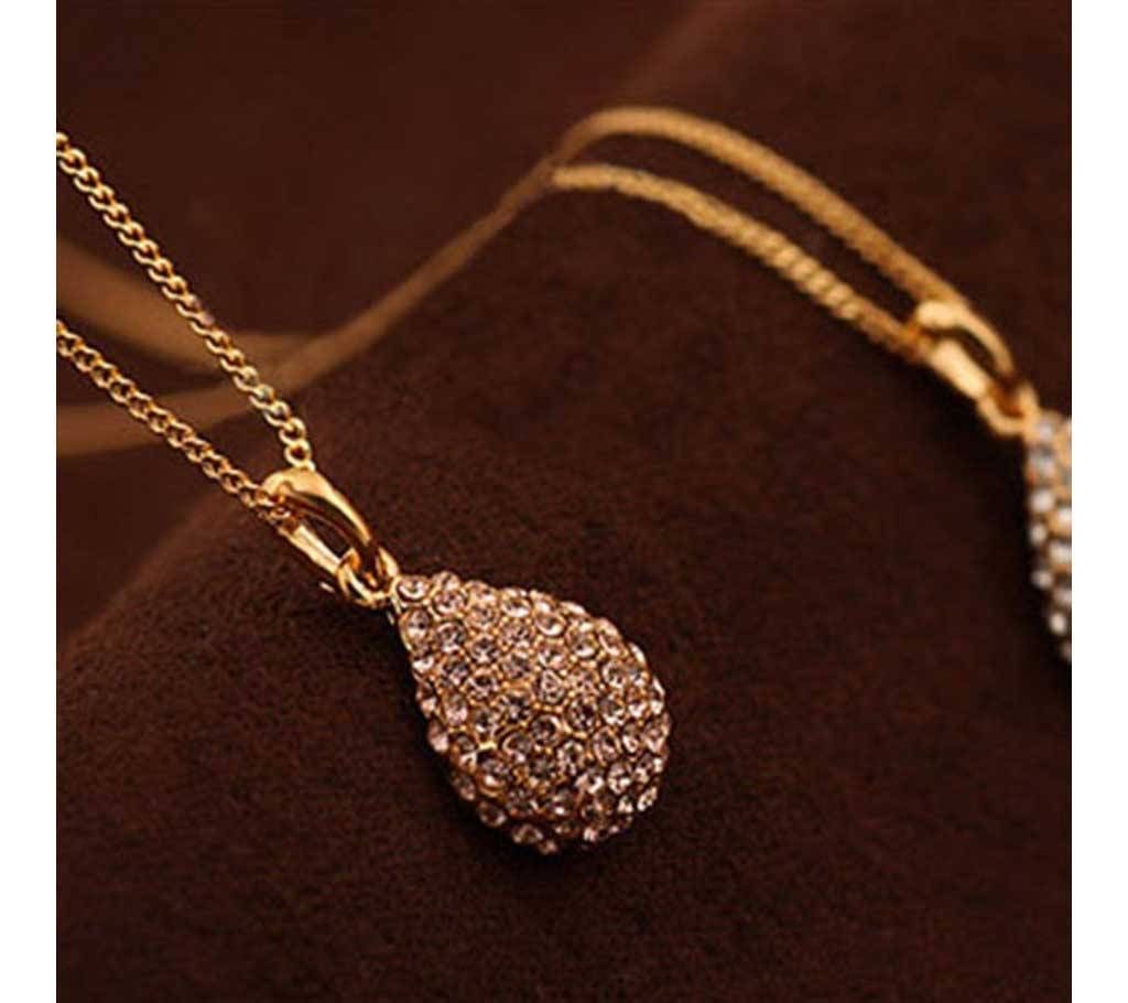 Chia Fashion Crystal Bib Chain Pendant Set (by Pink Point - CHIA68)