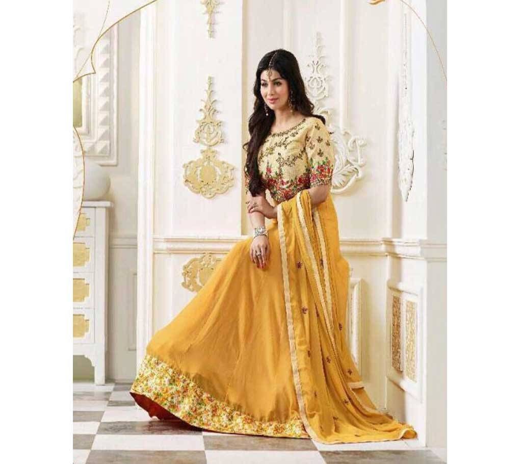 SEMISTICHED LONG GEORGETTE PARTY DRESS - (COPY)