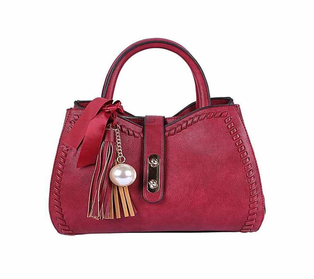Maroon PU Leather Hand Bag For Women