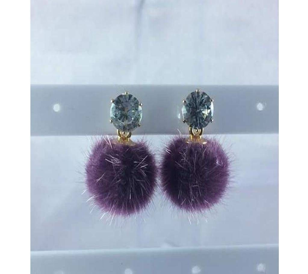 Stone setting Fluffy ear ring