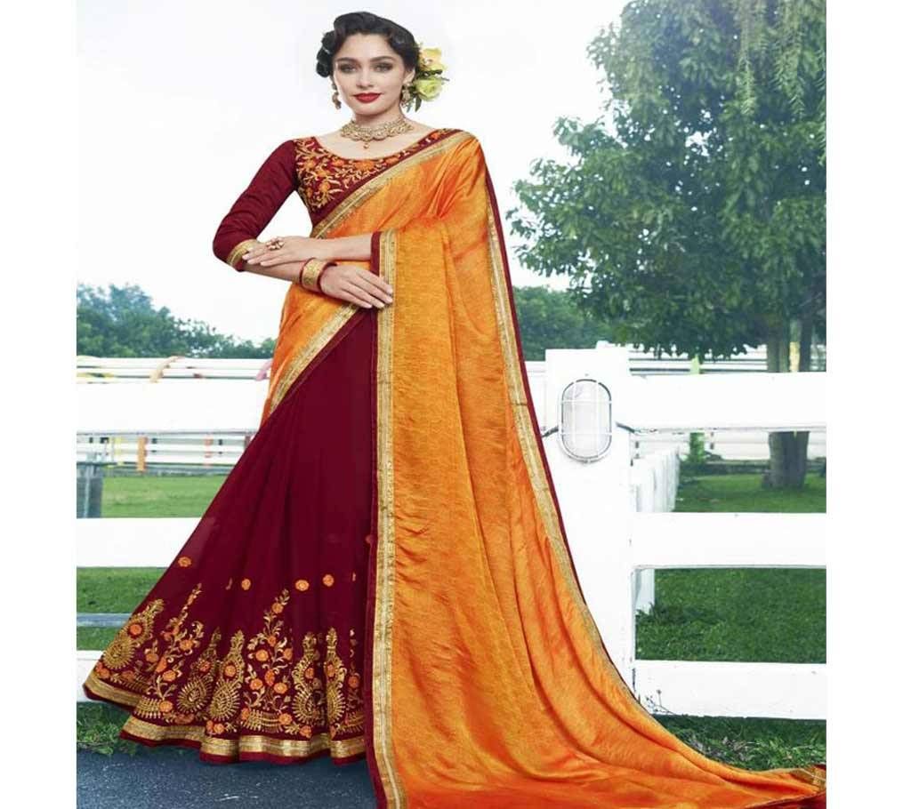 Georgette and embroidery work saree nsc-713