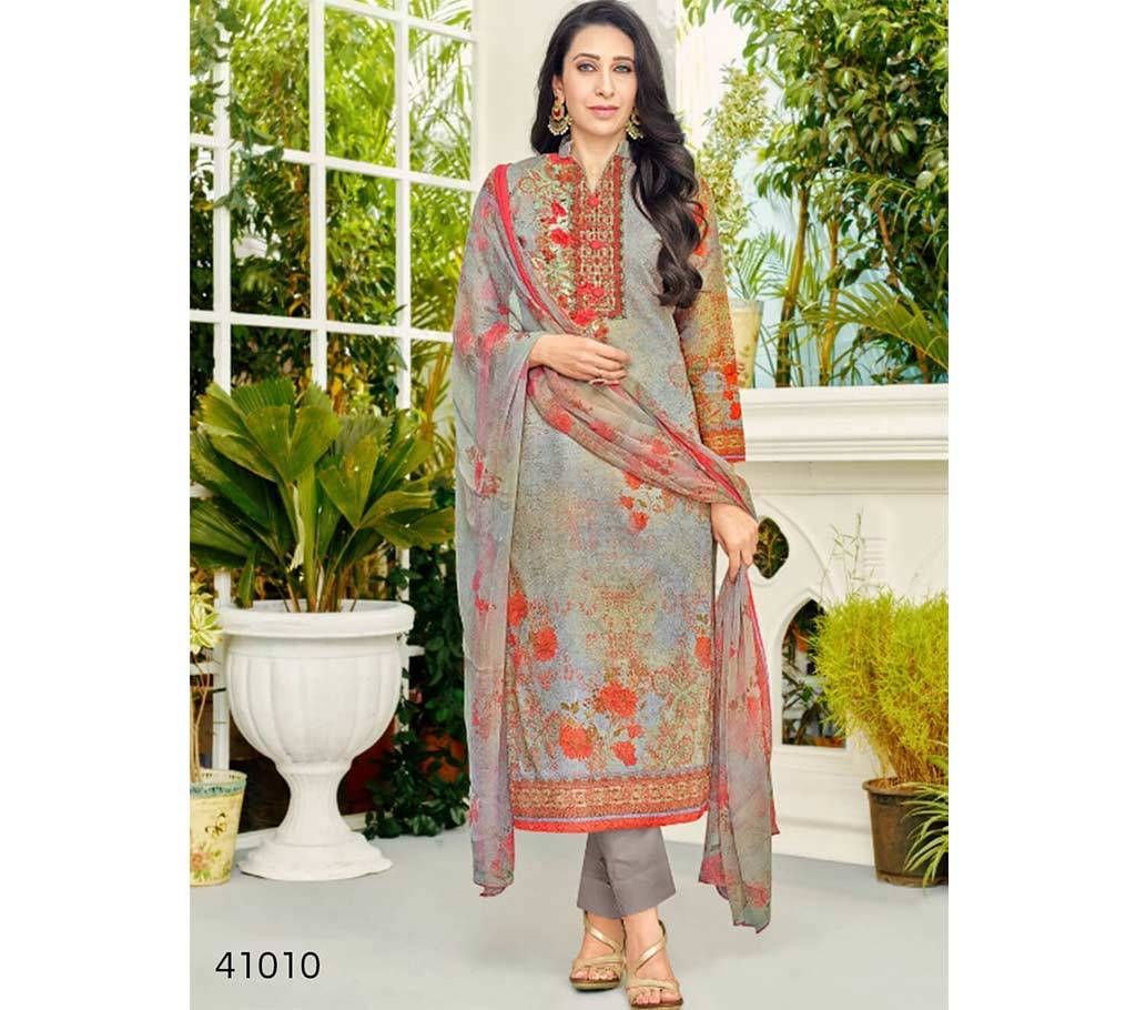 UNSTITCHED INDIAN COTTON ARI WORK THREE PIECE
