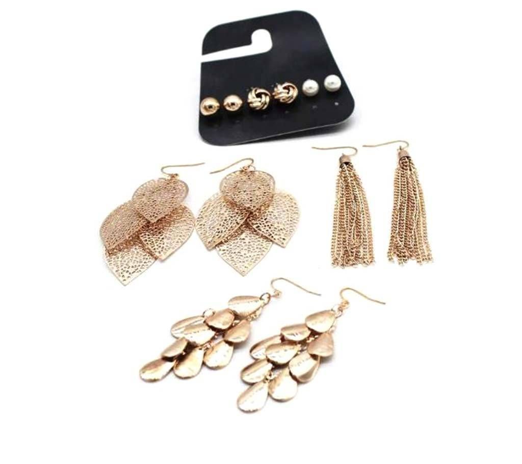 6 Pairs/Sets Simulated Pearl Stud Earrings Set For Women