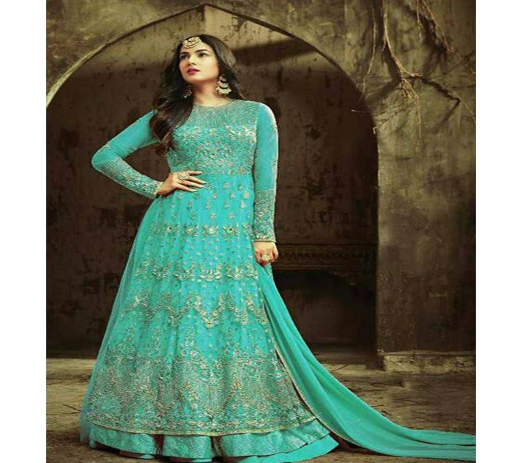 Semi Stitched Indian weightless Georgette Gown for women