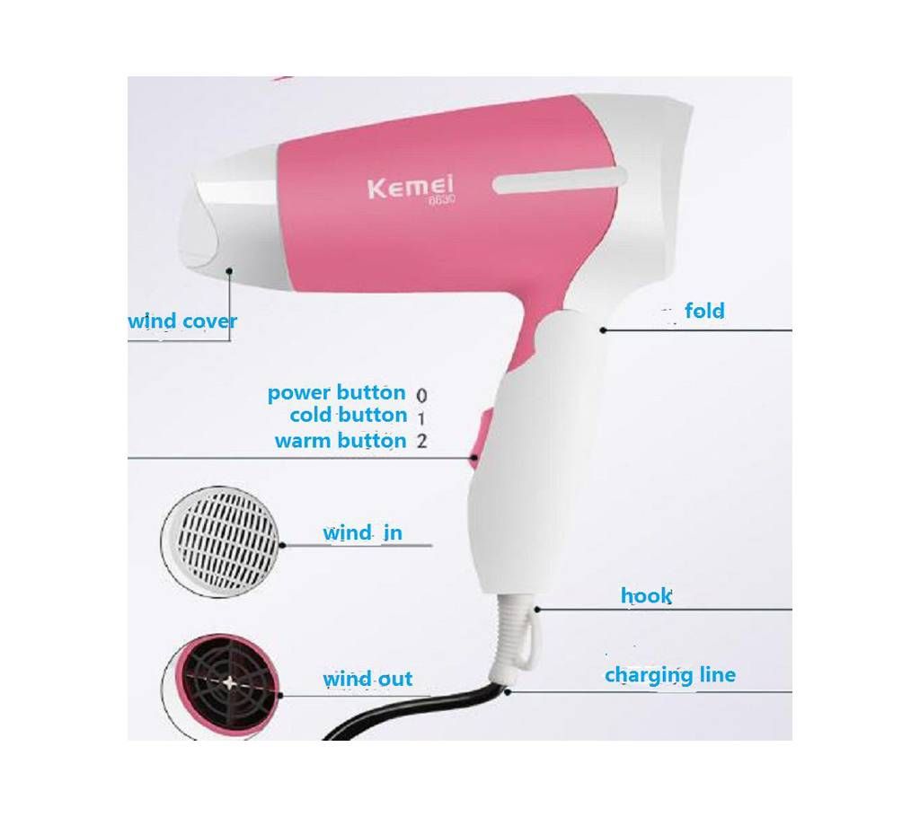Kemei Km-6830 Professional Folding Hair Dryer