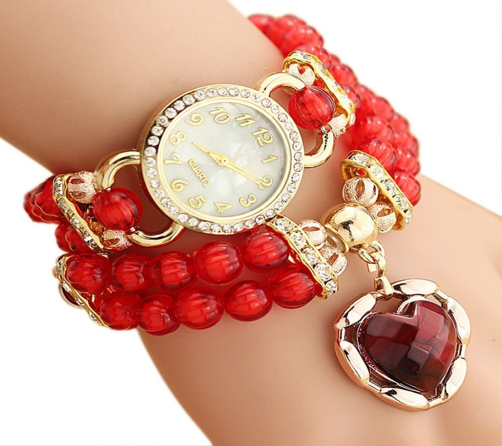 Flowers Pearl Wrapped Bracelet Watch Ladies Fashion