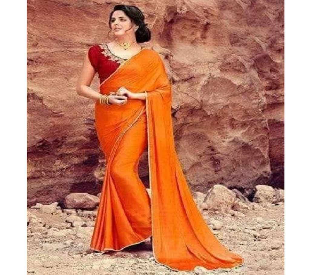 Japani Silk Sharee 15 CopperOrange Color