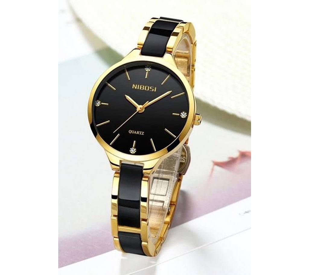 NIBOSI Golden Women Watches Quartz Clock Steel Women Watches
