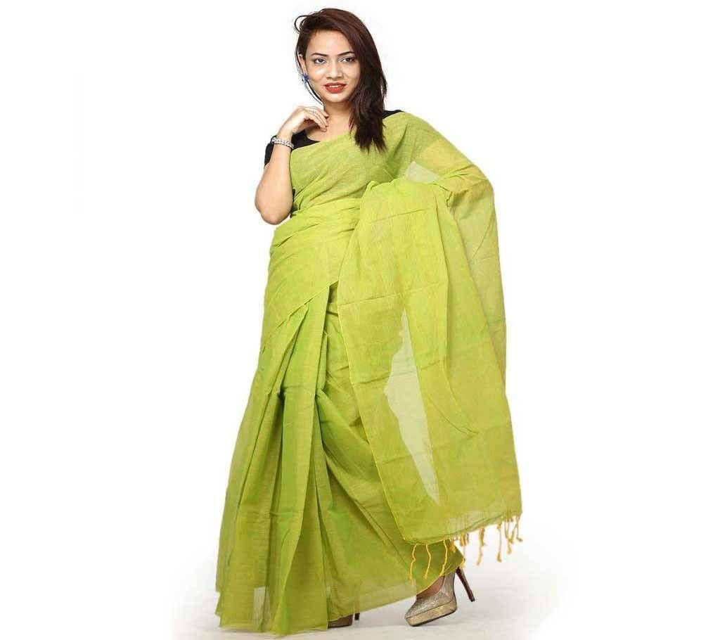 Light green color pure cotton saree