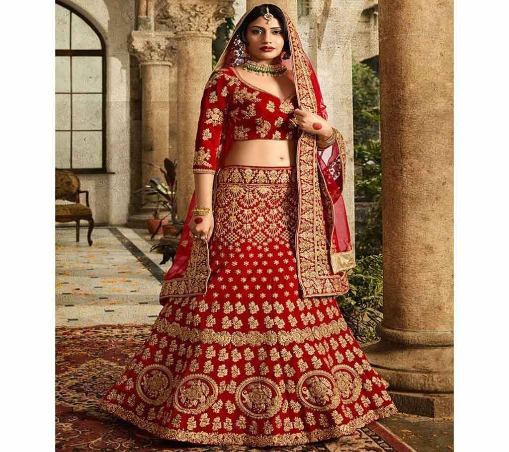 Semi Stitched Georgette  long Party Lehenga - Copy